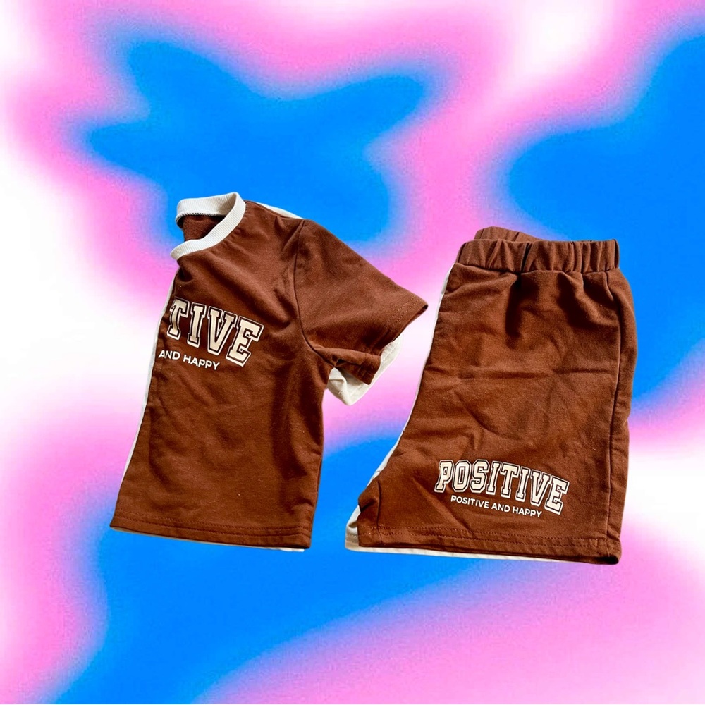 Kids Short Set - Positive and Happy SIZE 7